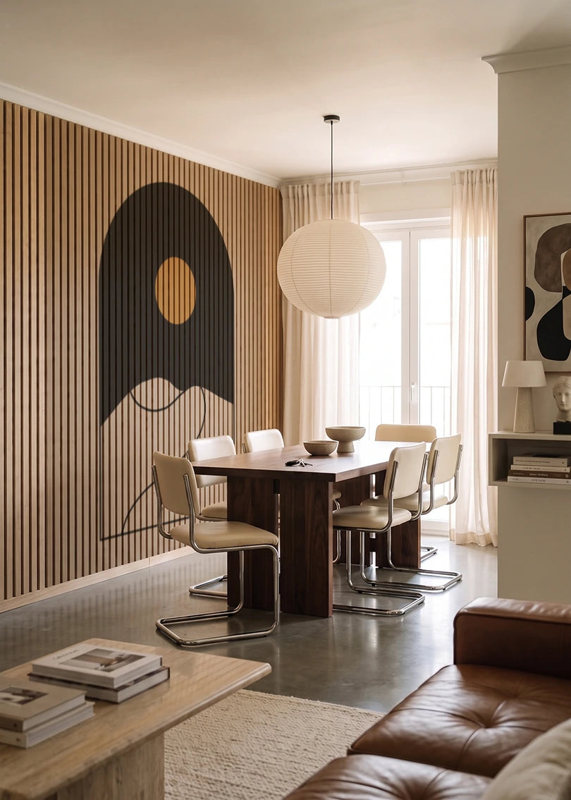 Akustikpanel med Geometric-motiv nr. 21 – i lyst rum
