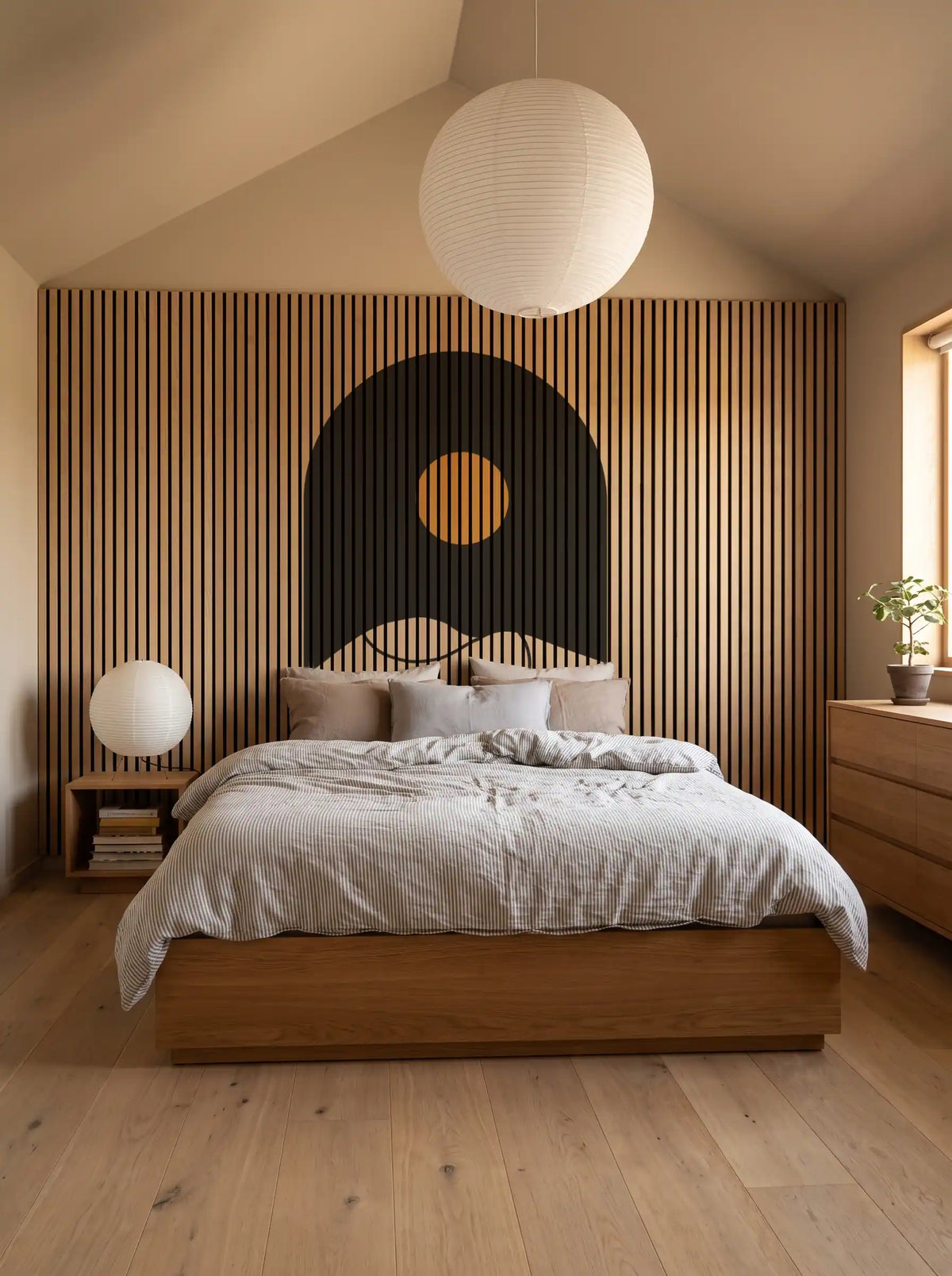 Akustikpanel med Geometric-motiv nr. 21 – med reol