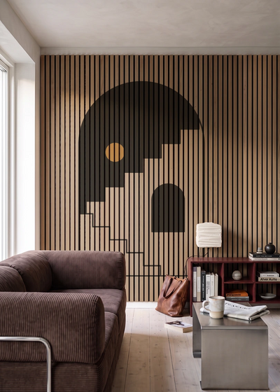 Akustikpanel med Geometric-motiv nr. 22 – i stuen