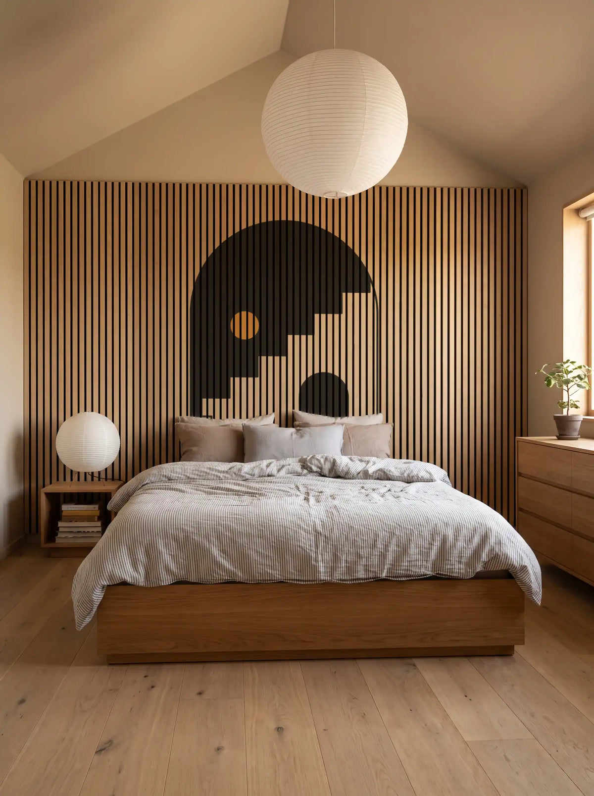 Akustikpanel med Geometric-motiv nr. 22 – med reol