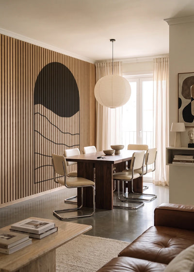 Akustikpanel med Geometric-motiv nr. 23 – i lyst rum