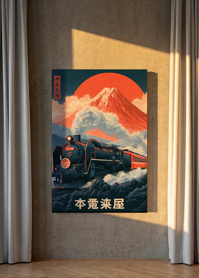 Akustikbillede med Japan Retro-motiv nr. 13 – i lyst rum