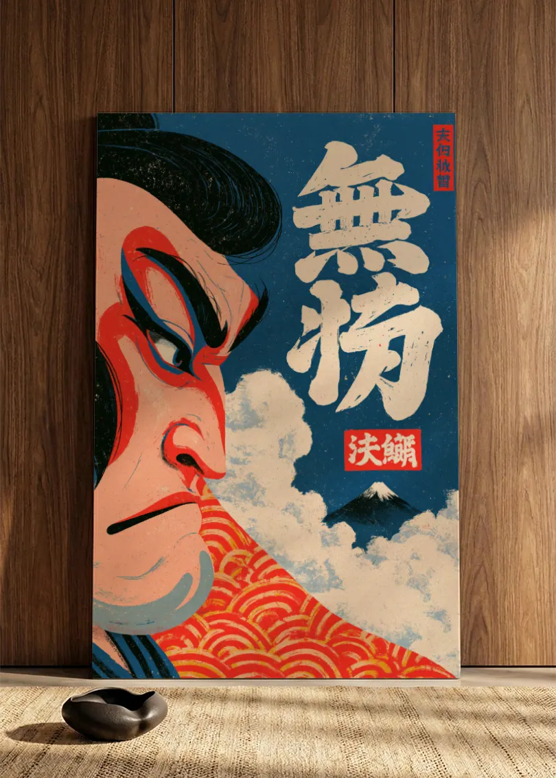 Akustikbillede med Japan Retro-motiv nr. 19 – i spisestuen
