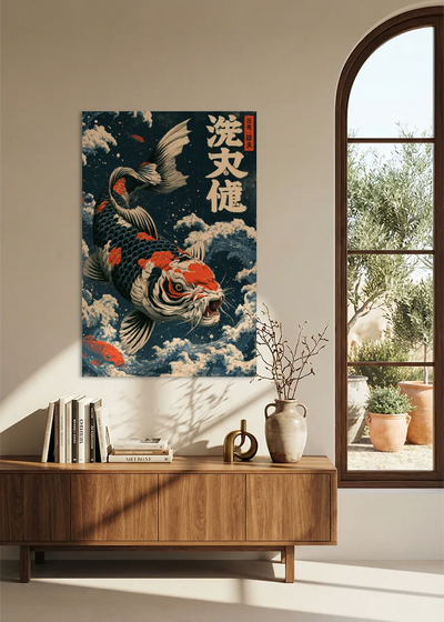 Akustikbillede med Japan Retro-motiv nr. 20 – i stuen