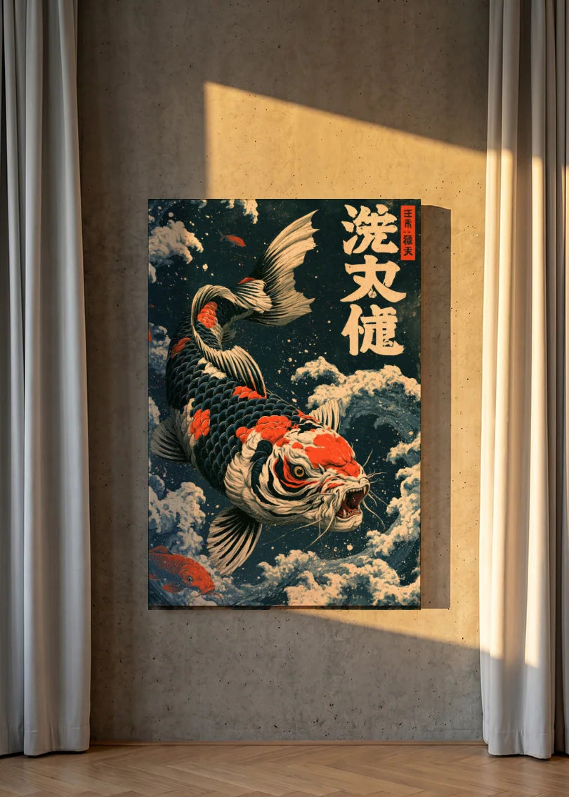 Akustikbillede med Japan Retro-motiv nr. 20 – i lyst rum