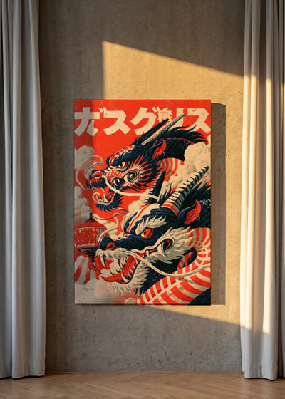 Akustikbillede med Japan Retro-motiv nr. 22 – i lyst rum