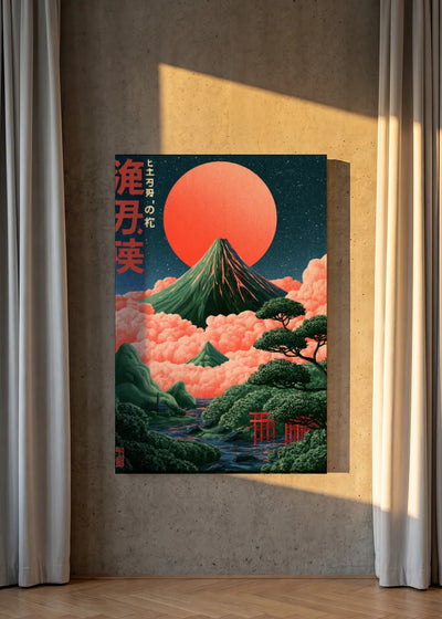 Akustikbillede med Japan Retro-motiv nr. 27 – i lyst rum