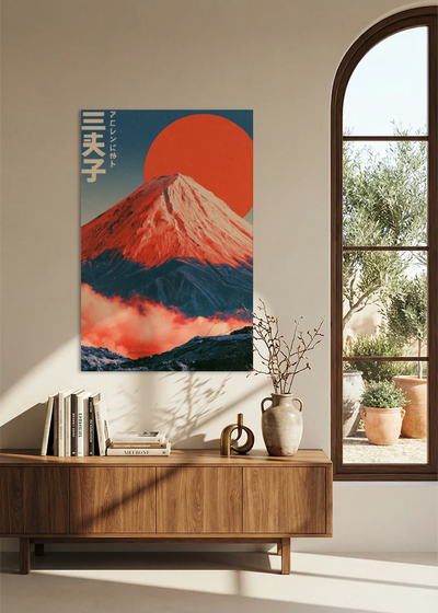 Akustikbillede med Japan Retro-motiv nr. 2 – i stuen