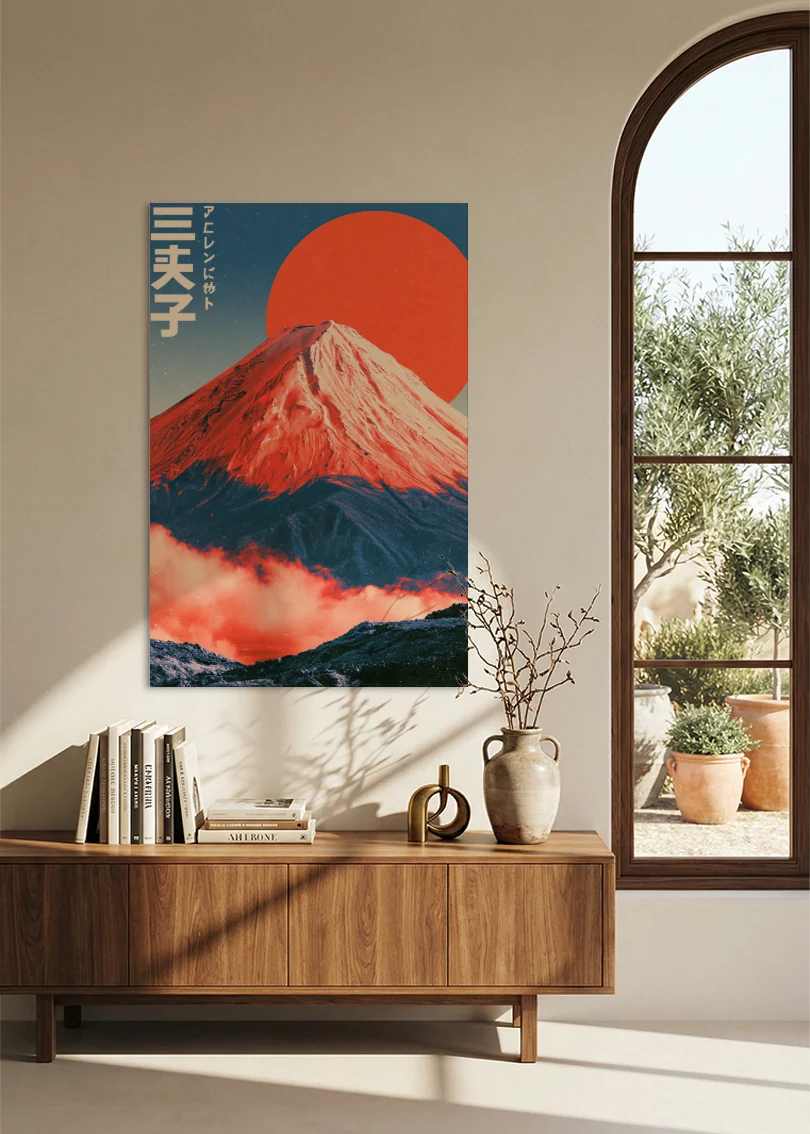 Akustikbillede med Japan Retro-motiv nr. 2 – i stuen