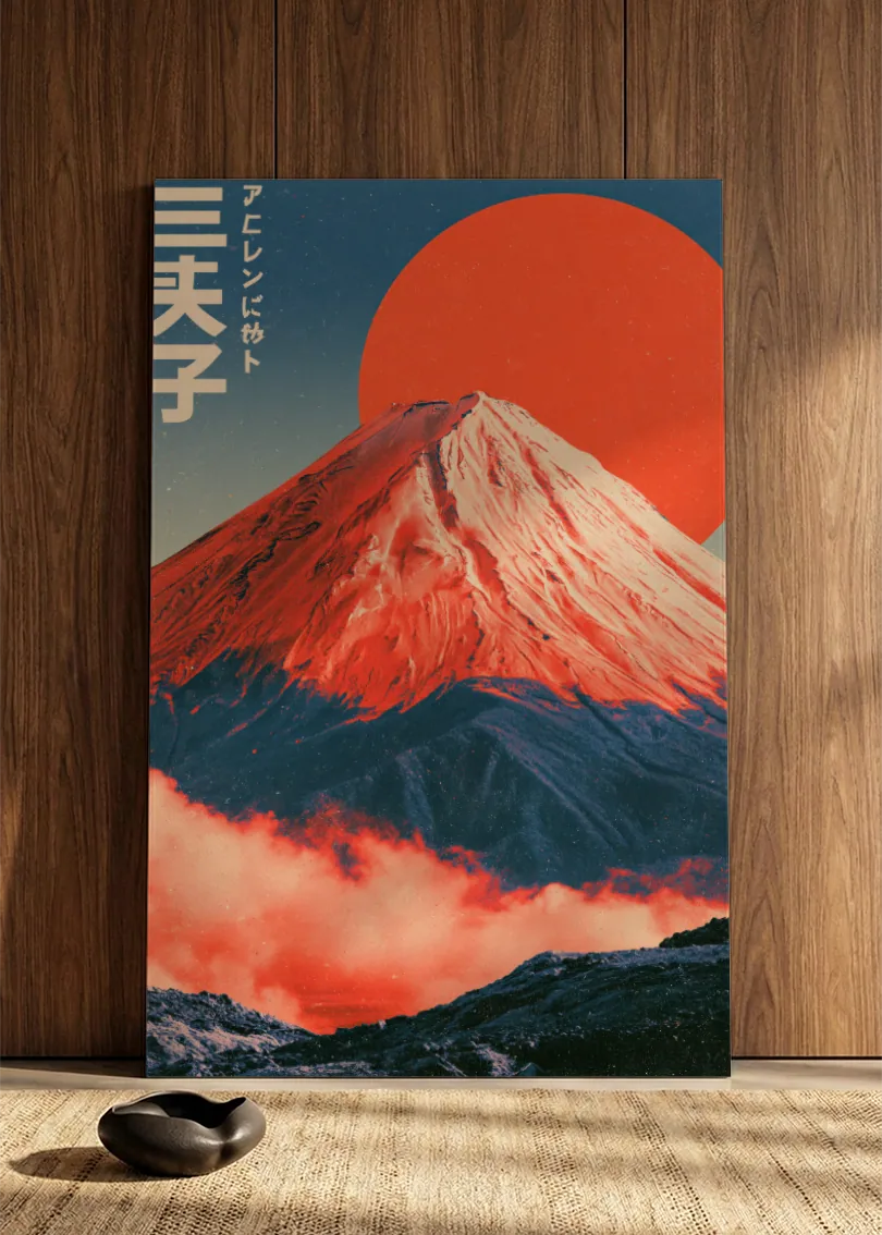 Akustikbillede med Japan Retro-motiv nr. 2 – i spisestuen