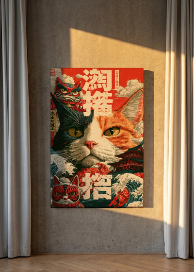 Akustikbillede med Japan Retro-motiv nr. 30 – i lyst rum