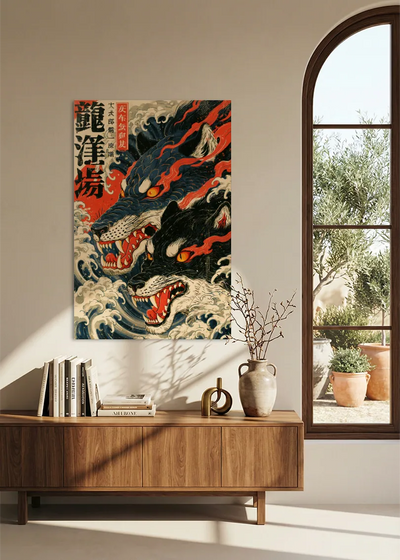 Akustikbillede med Japan Retro-motiv nr. 31 – i stuen