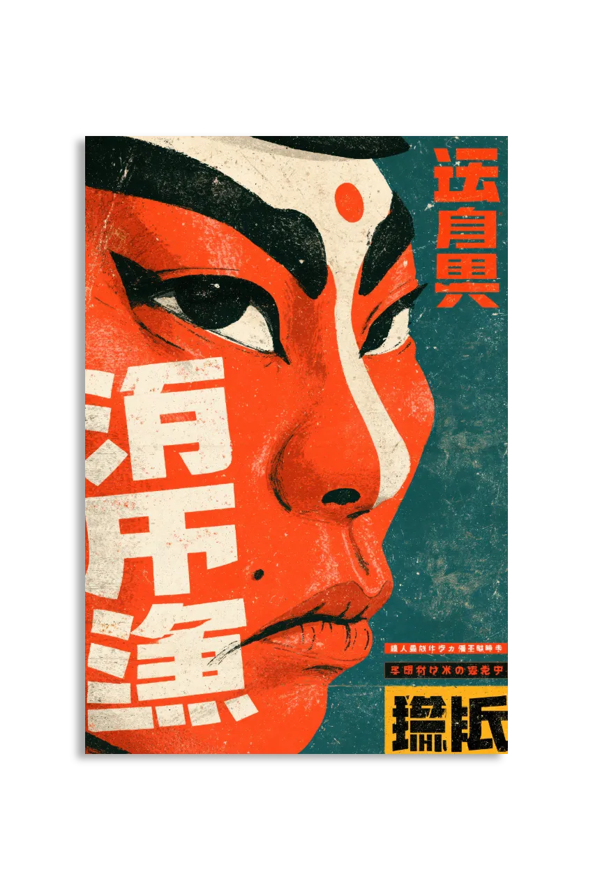 Akustikbillede med Japan Retro-motiv nr. 35