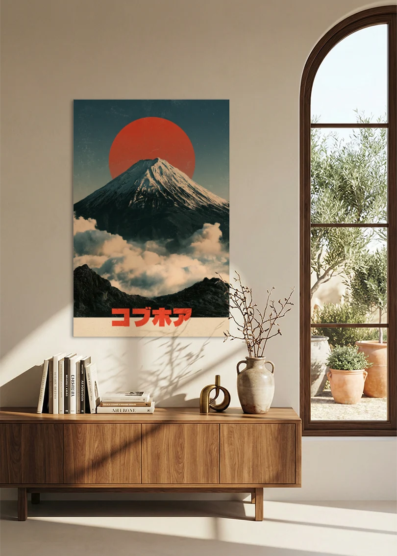 Akustikbillede med Japan Retro-motiv nr. 37 – i stuen