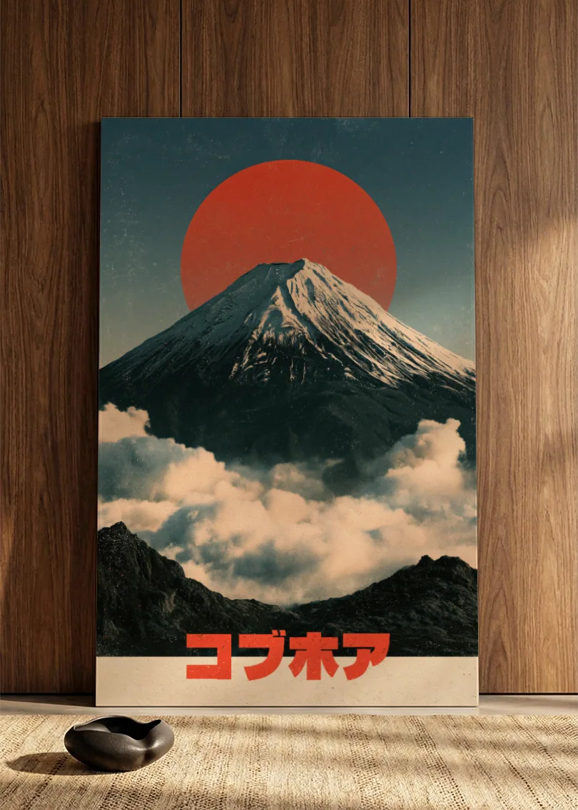 Akustikbillede med Japan Retro-motiv nr. 37 – i spisestuen