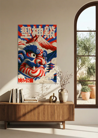 Akustikbillede med Japan Retro-motiv nr. 39 – i stuen