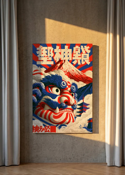 Akustikbillede med Japan Retro-motiv nr. 39 – i lyst rum