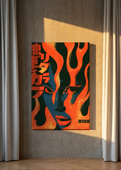 Akustikbillede med Japan Retro-motiv nr. 3 – i lyst rum