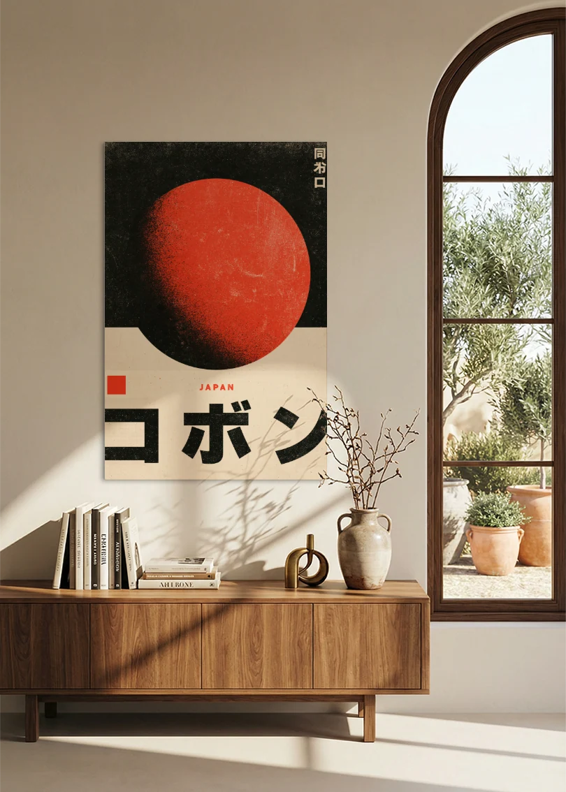 Akustikbillede med Japan Retro-motiv nr. 40 – i stuen
