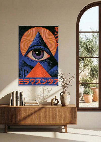 Akustikbillede med Japan Retro-motiv nr. 41 – i stuen