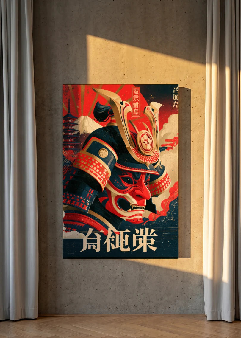 Akustikbillede med Japan Retro-motiv nr. 46 – i lyst rum