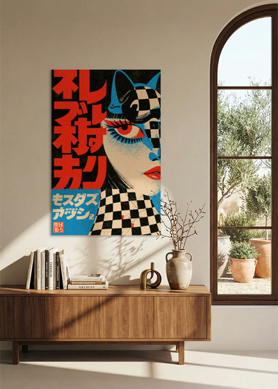 Akustikbillede med Japan Retro-motiv nr. 47 – i stuen
