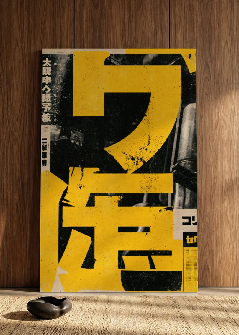 Akustikbillede med Japan Retro-motiv nr. 48 – i spisestuen