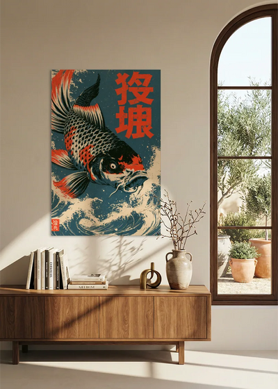 Akustikbillede med Japan Retro-motiv nr. 50 – i stuen
