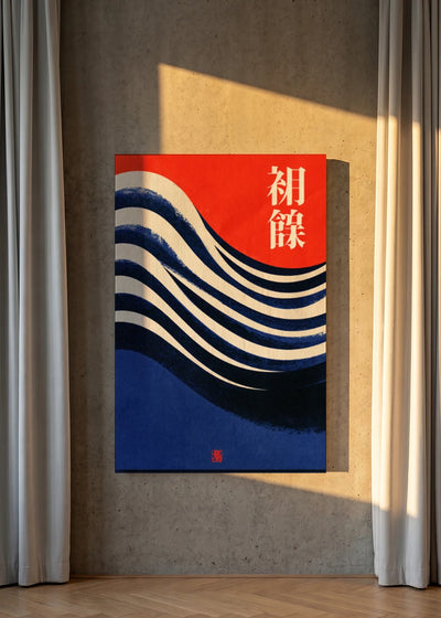 Akustikbillede med Japan Retro-motiv nr. 51 – i lyst rum