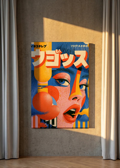 Akustikbillede med Japan Retro-motiv nr. 53 – i lyst rum
