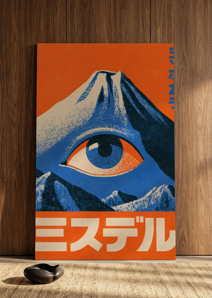 Akustikbillede med Japan Retro-motiv nr. 59 – i spisestuen