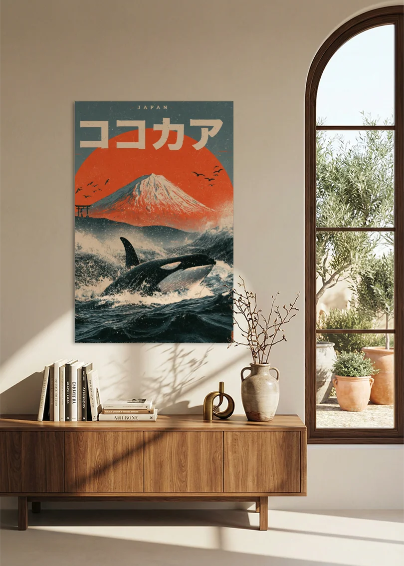 Akustikbillede med Japan Retro-motiv nr. 61 – i stuen