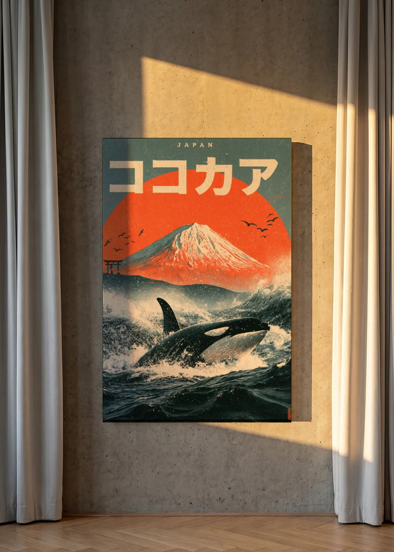 Akustikbillede med Japan Retro-motiv nr. 61 – i lyst rum