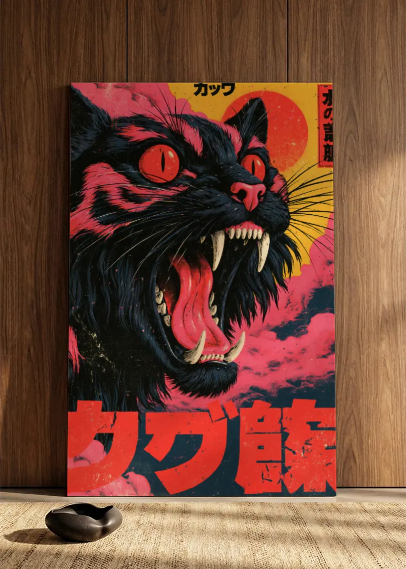 Akustikbillede med Japan Retro-motiv nr. 64 – i spisestuen