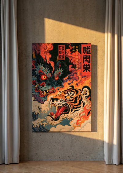 Akustikbillede med Japan Retro-motiv nr. 65 – i lyst rum