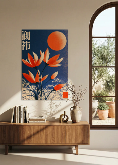 Akustikbillede med Japan Retro-motiv nr. 66 – i stuen