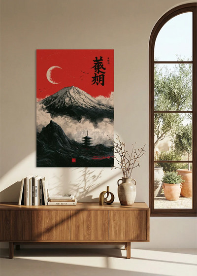 Akustikbillede med Japan Retro-motiv nr. 68 – i stuen