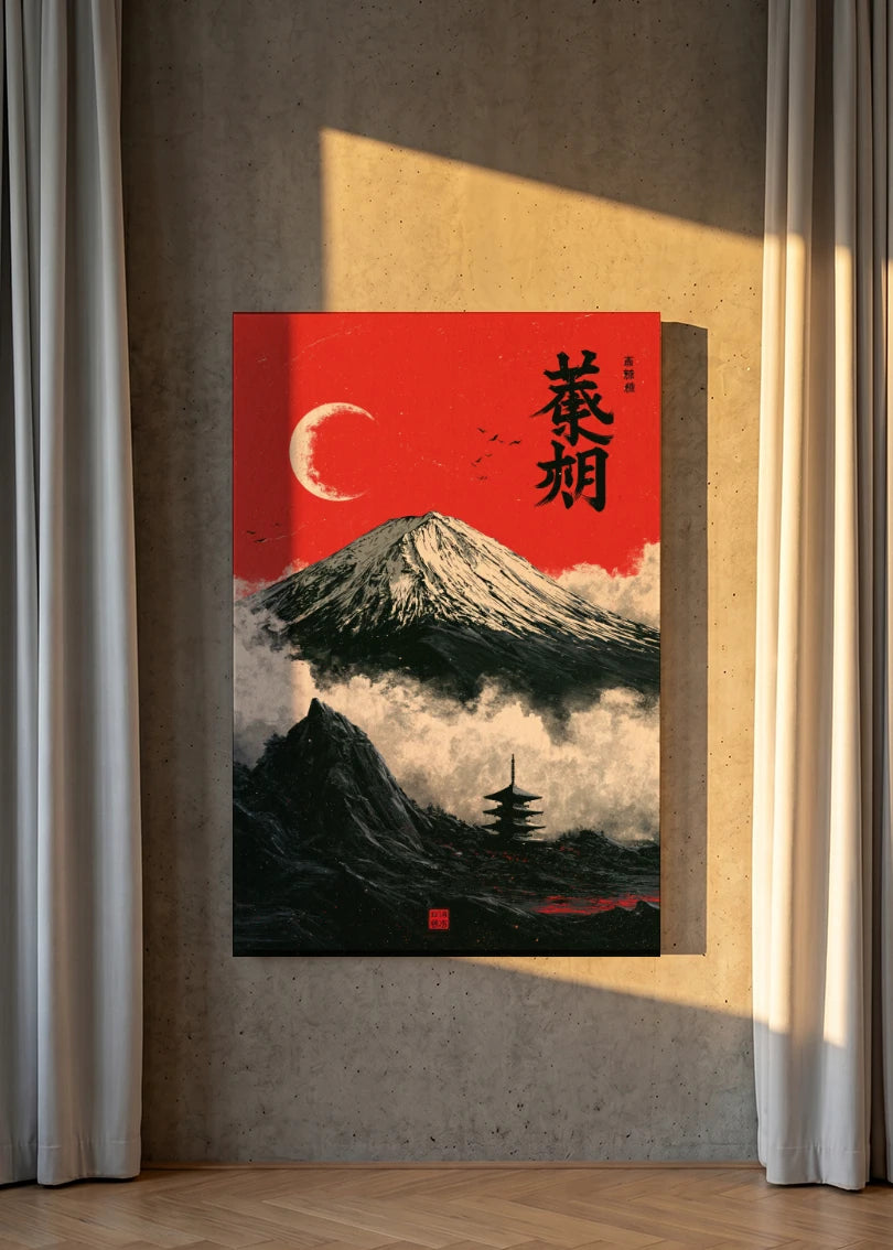 Akustikbillede med Japan Retro-motiv nr. 68 – i lyst rum
