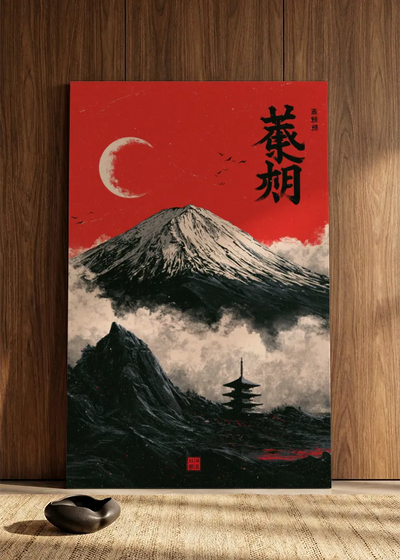 Akustikbillede med Japan Retro-motiv nr. 68 – i spisestuen