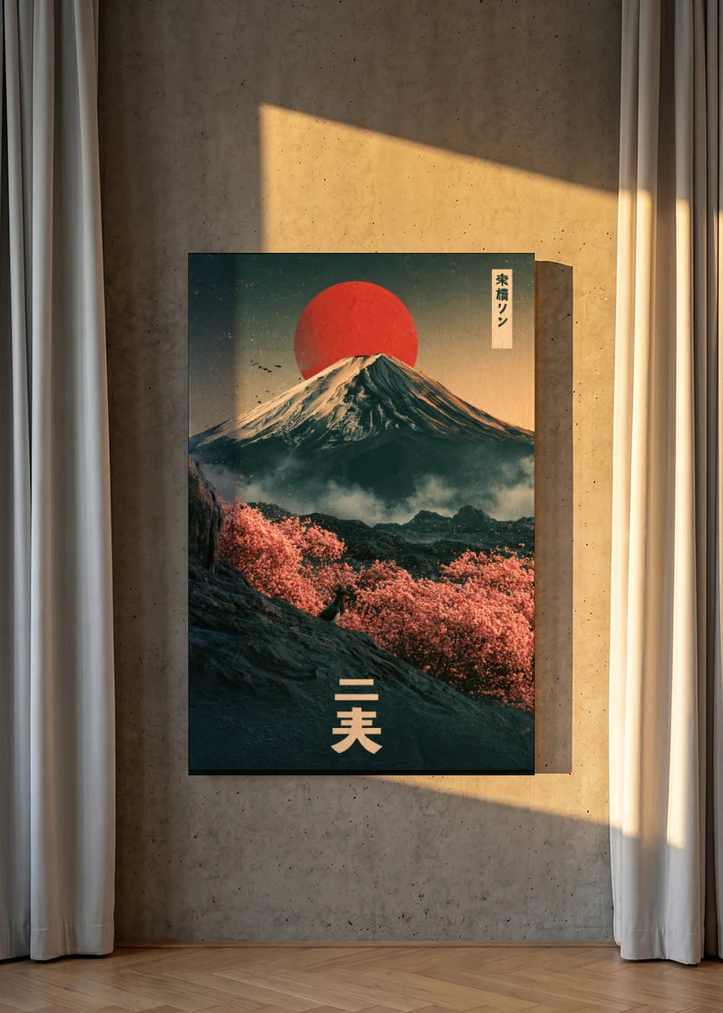 Akustikbillede med Japan Retro-motiv nr. 69 – i lyst rum