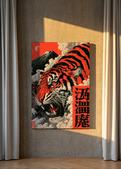 Akustikbillede med Japan Retro-motiv nr. 6 – i lyst rum