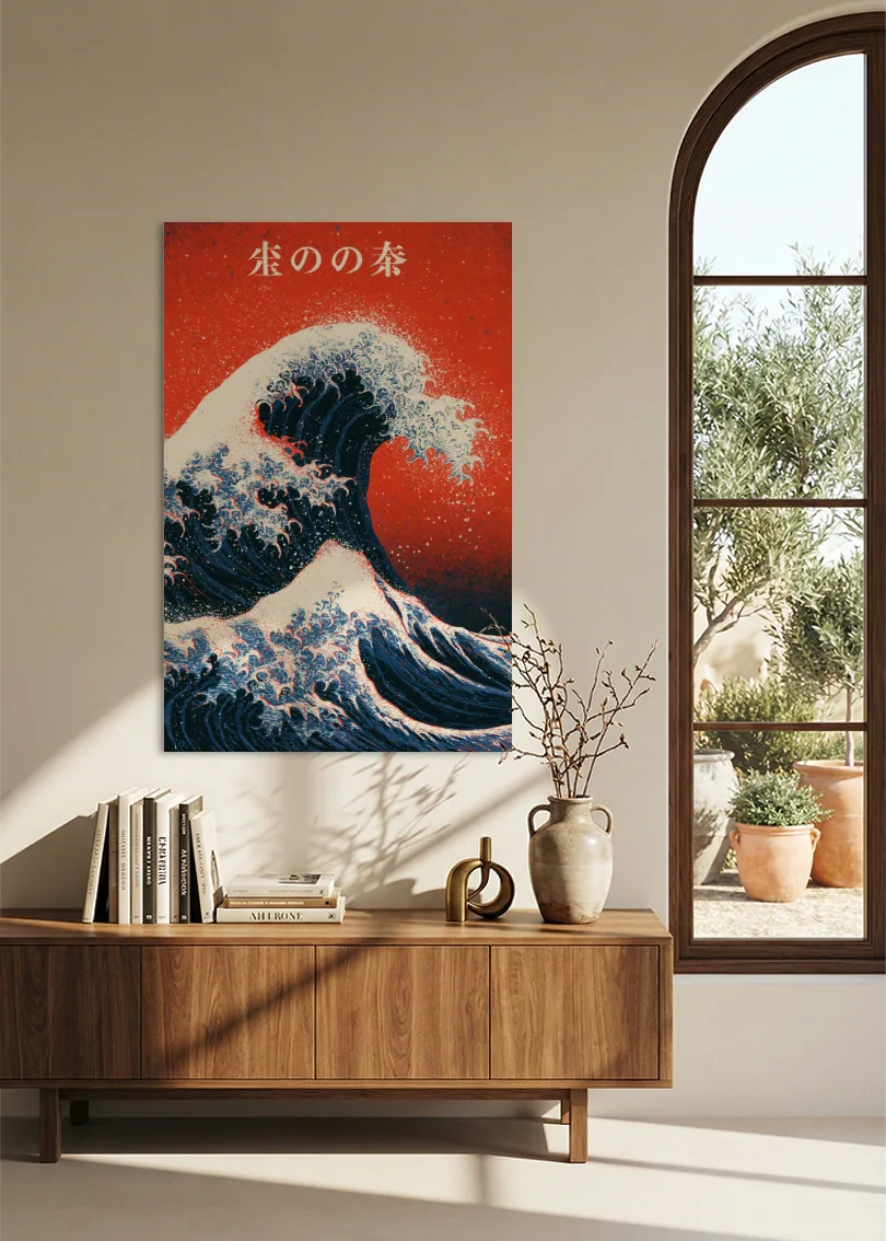 Akustikbillede med Japan Retro-motiv nr. 74 – i stuen