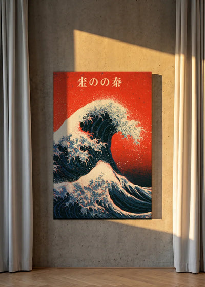 Akustikbillede med Japan Retro-motiv nr. 74 – i lyst rum