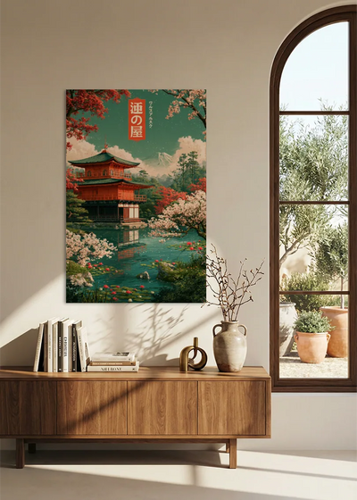 Akustikbillede med Japan Retro-motiv nr. 76 – i stuen