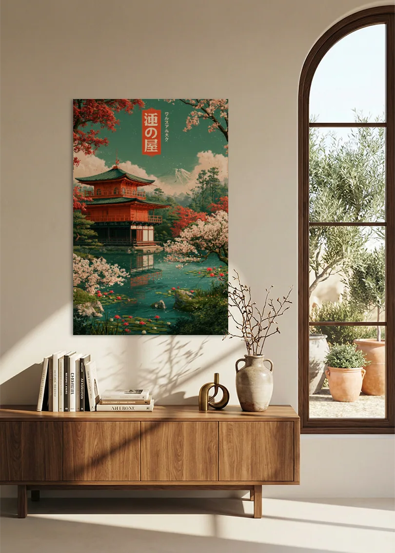 Akustikbillede med Japan Retro-motiv nr. 76 – i stuen