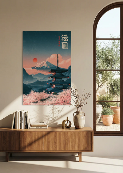 Akustikbillede med Japan Retro-motiv nr. 78 – i stuen