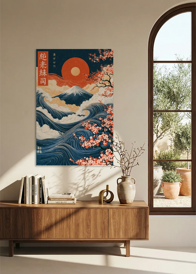 Akustikbillede med Japan Retro-motiv nr. 79 – i stuen