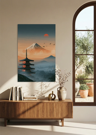 Akustikbillede med Japan Retro-motiv nr. 80 – i stuen