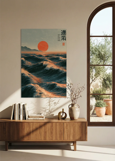 Akustikbillede med Japan Retro-motiv nr. 82 – i stuen