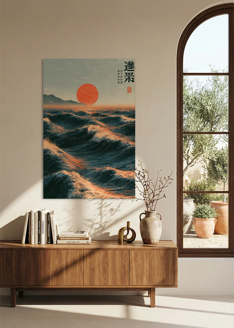 Akustikbillede med Japan Retro-motiv nr. 82 – i stuen